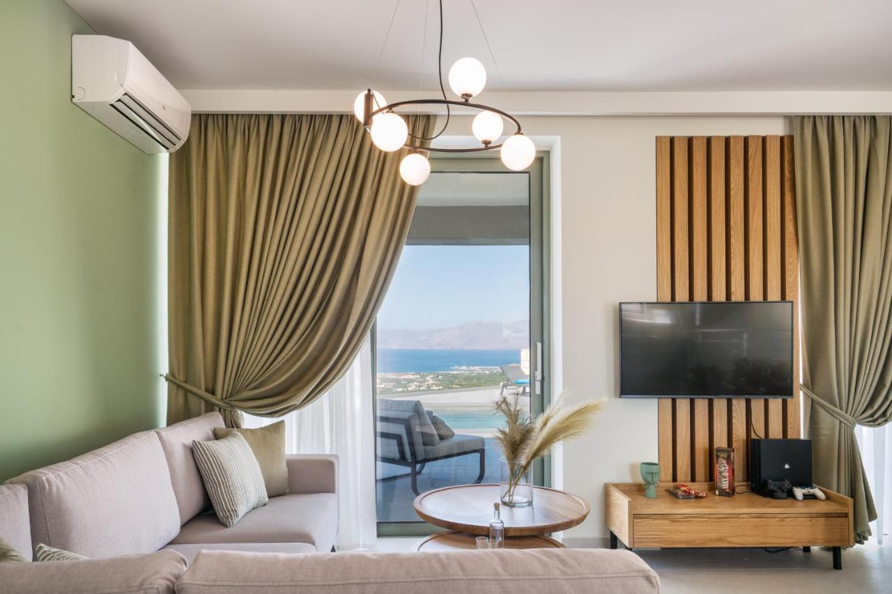 Luxurious Villa Cretan Aura With Private Heated Pool, Jacuzzi And Playroom Agios Ioannis  외부 사진